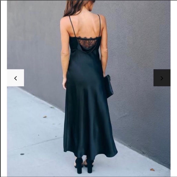 Vici Collection black satin dress - Picture 4 of 10